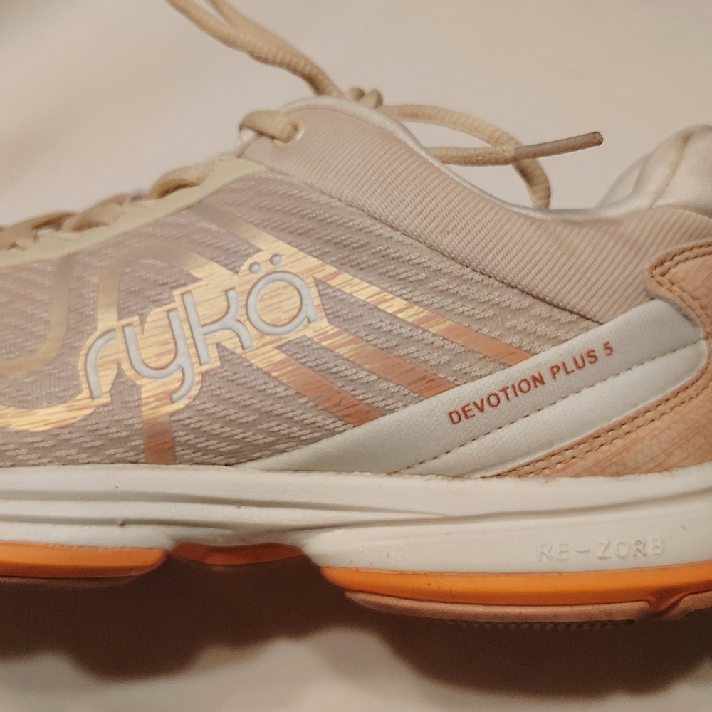 Ryka Women's Devotion Plus 5 Sneakers - Cream and Peachy Pink